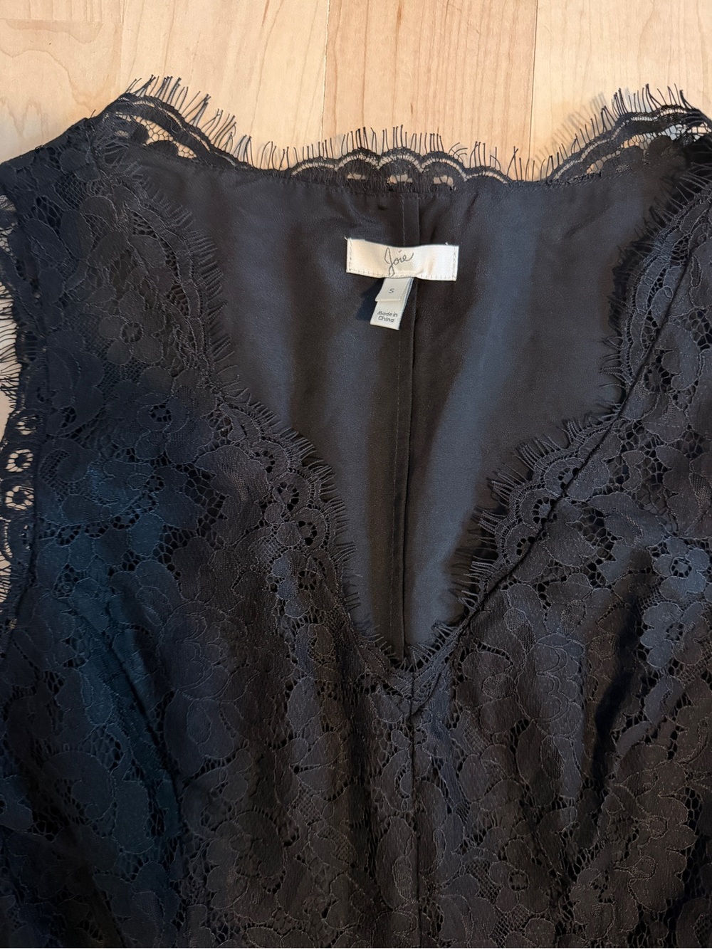 Joie Black Lace V-Neck Dress